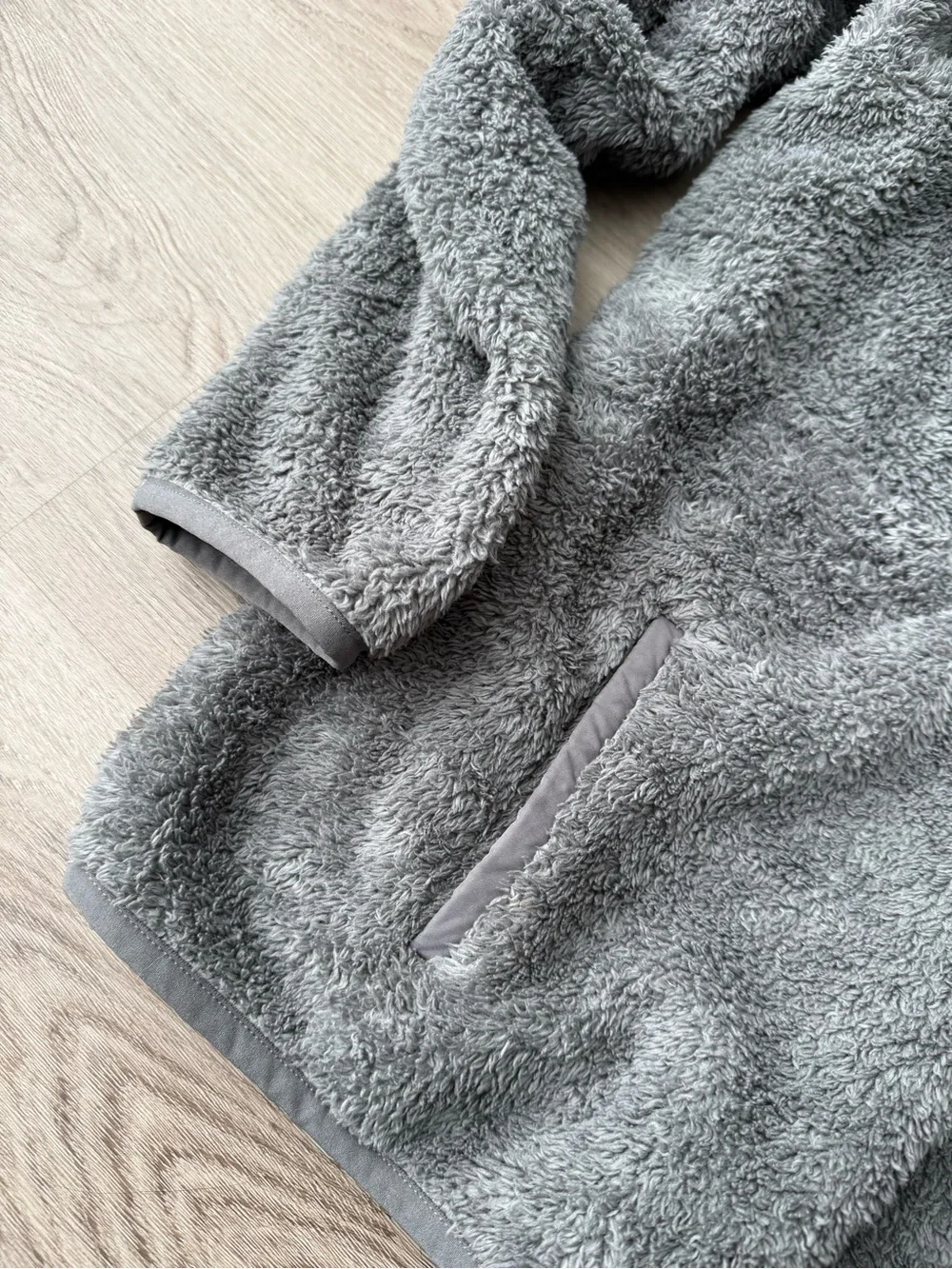 Patagonia Heather Gray Plush Fleece Zip Hoodie